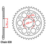 REAR SPROCKET - STEEL 42T 630P