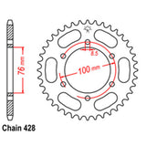 REAR SPROCKET - STEEL 47T 428P