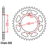 REAR SPROCKET - STEEL 39T 520P