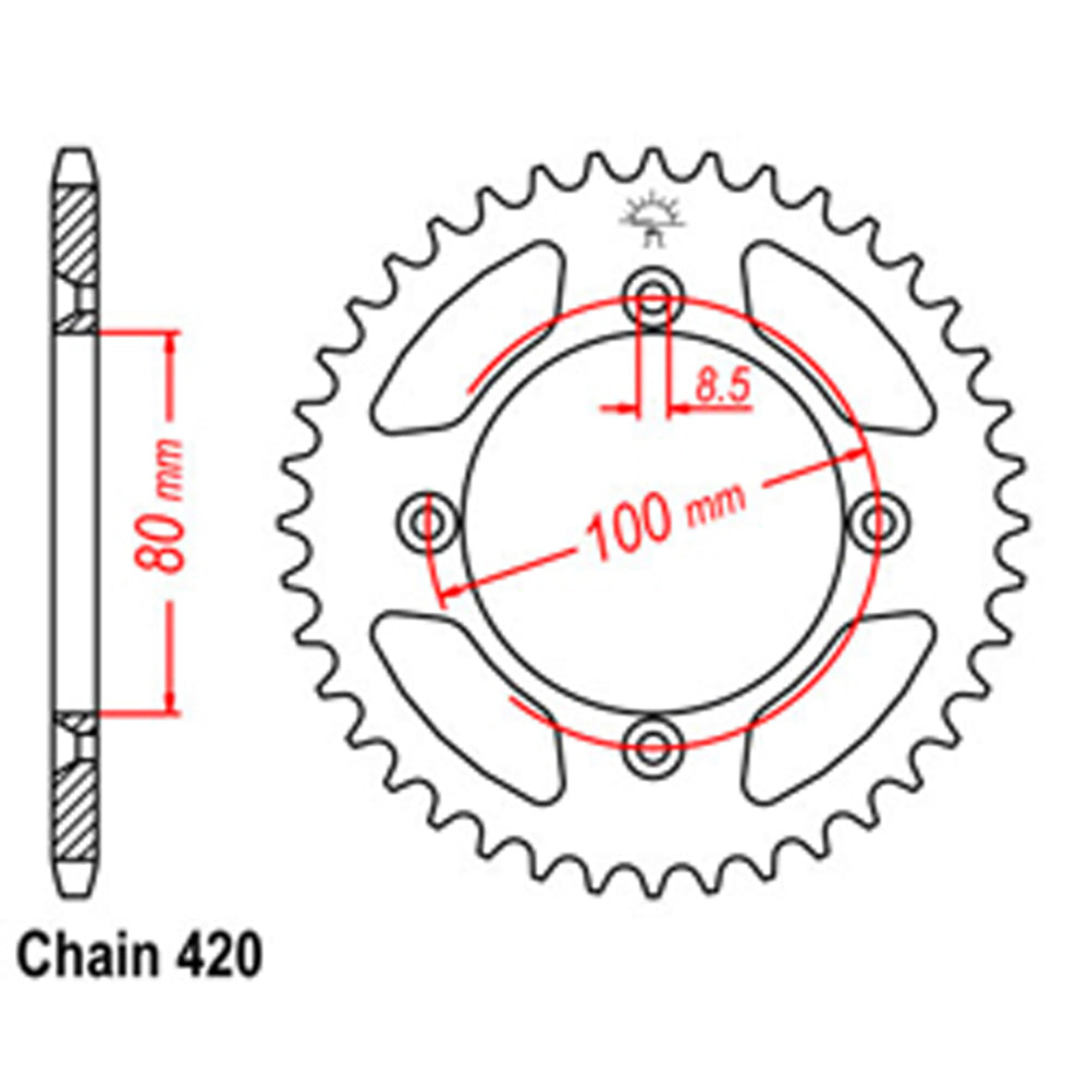 REAR SPROCKET - STEEL 36T 420P