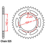 REAR SPROCKET - STEEL 44T 525P