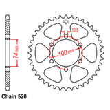 REAR SPROCKET - STEEL 46T 520P