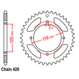 REAR SPROCKET - STEEL 50T 420P