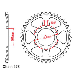 REAR SPROCKET - STEEL 48T 428P