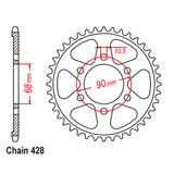 REAR SPROCKET - STEEL 48T 428P