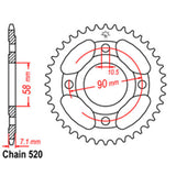 REAR SPROCKET - STEEL 31T 520P