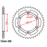 REAR SPROCKET - STEEL 51T 428P