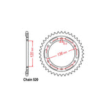 REAR SPROCKET - STEEL 36T 520P