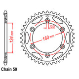 REAR SPROCKET - STEEL 40T 530P