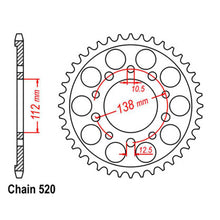 Load image into Gallery viewer, REAR SPROCKET - STEEL 45T 520P