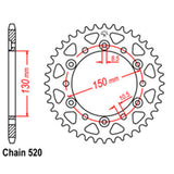 REAR SPROCKET - STEEL 46T 520P D/D