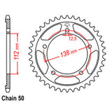 REAR SPROCKET - STEEL 39T 530P