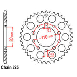 REAR SPROCKET - STEEL 36T 525P D/D