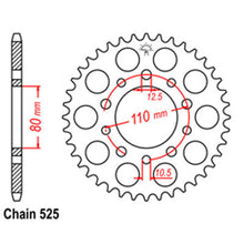 Load image into Gallery viewer, REAR SPROCKET - STEEL 44T 525P D/D