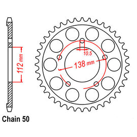 REAR SPROCKET - STEEL 48T 530P