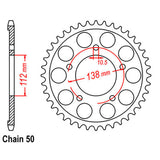 REAR SPROCKET - STEEL 48T 530P