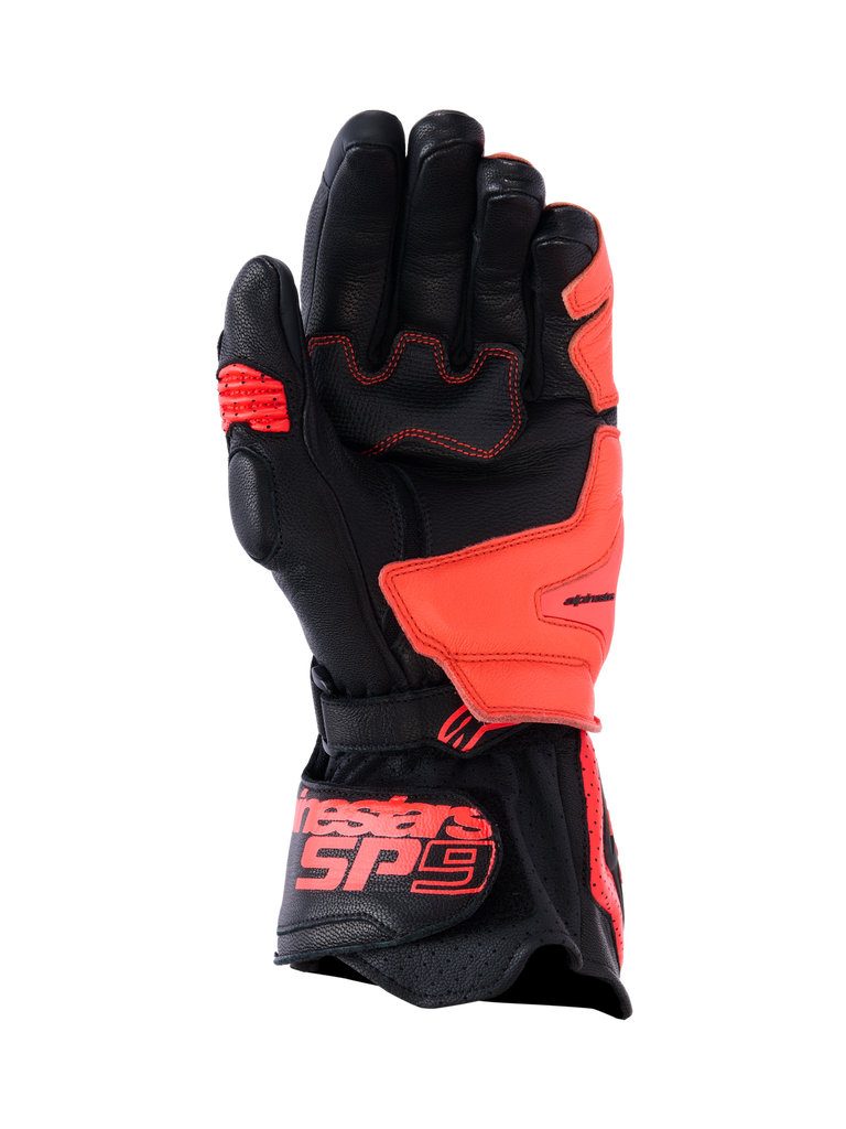 Alpinestars SP-9 Riding Gloves - Black / Fluo Red