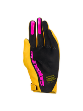 Load image into Gallery viewer, Alpinestars 2026 Supertech MX Gloves - Gold/Black/Pink Fluo - View 2 | Everest Motorcycles