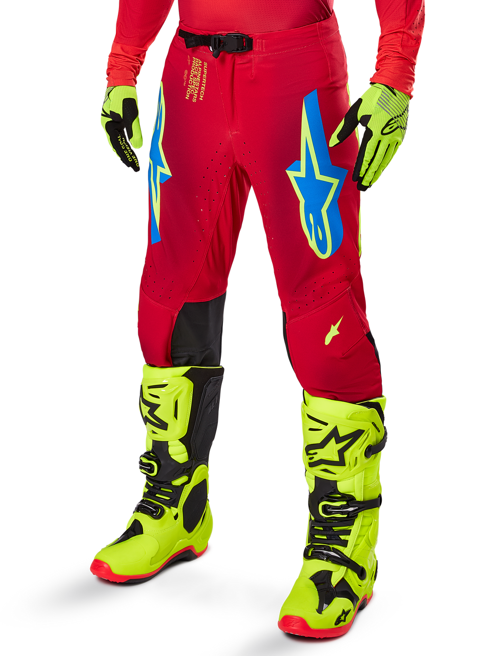 Alpinestars 2025 Supertech Maker Pants - Bright-Red-Fluro-Yellow