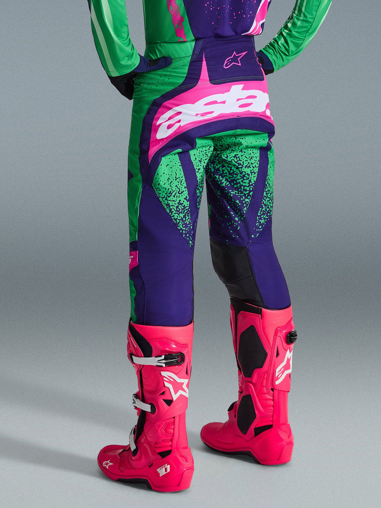 Alpinestars 2026 Techstar Nomur Pants - Deep-Purple/Green/Fluro Pink - View 4 | Everest Motorcycles
