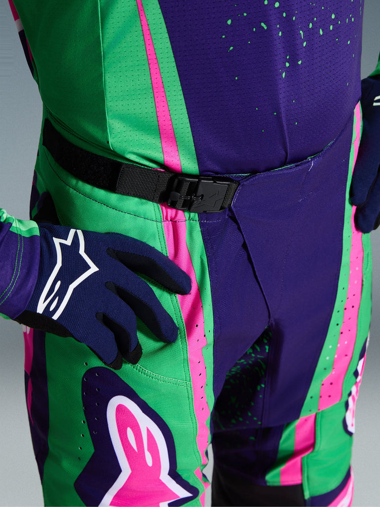 Alpinestars 2026 Techstar Nomur Pants - Deep-Purple/Green/Fluro Pink - View 7 | Everest Motorcycles