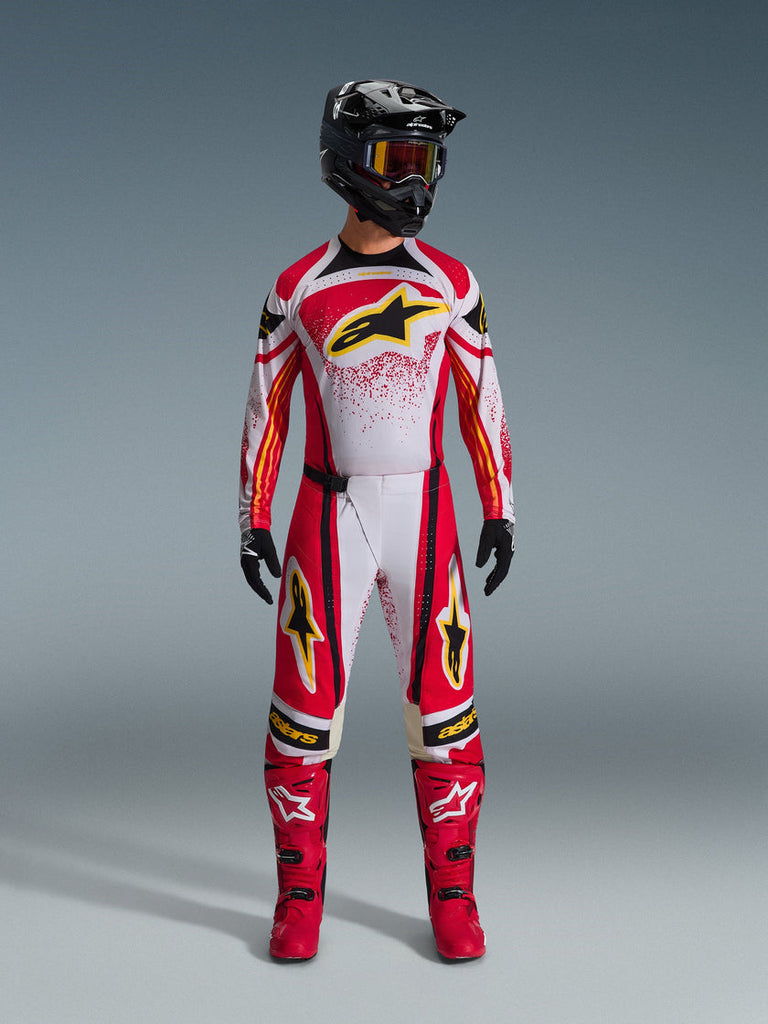 Alpinestars 2026 Techstar Nomur Jersey - Light Gray/Red/Black - View 4 | Everest Motorcycles