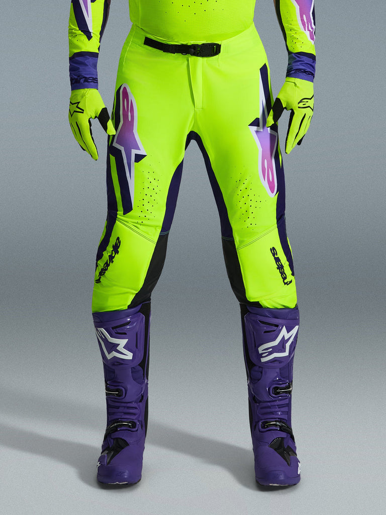 Alpinestars 2026 Supertech Vista Pants - Yellow/Purple/Black - View 3 | Everest Motorcycles