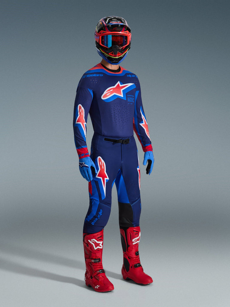 Alpinestars 2026 Supertech Vista Pants -Dark Navy/Hot Coral/Cobalt - View 5 | Everest Motorcycles