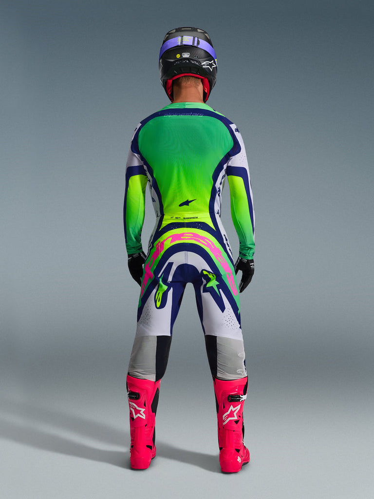 Alpinestars 2026 Supertech Vista Pants -Light Gray/Yellow Fluro/Blue - View 5 | Everest Motorcycles