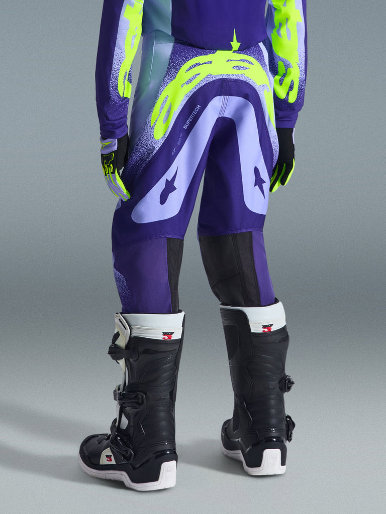Alpinestars 2026 Youth Supertech Scenz Pants -Purple/Yellow Fluro - View 4 | Everest Motorcycles
