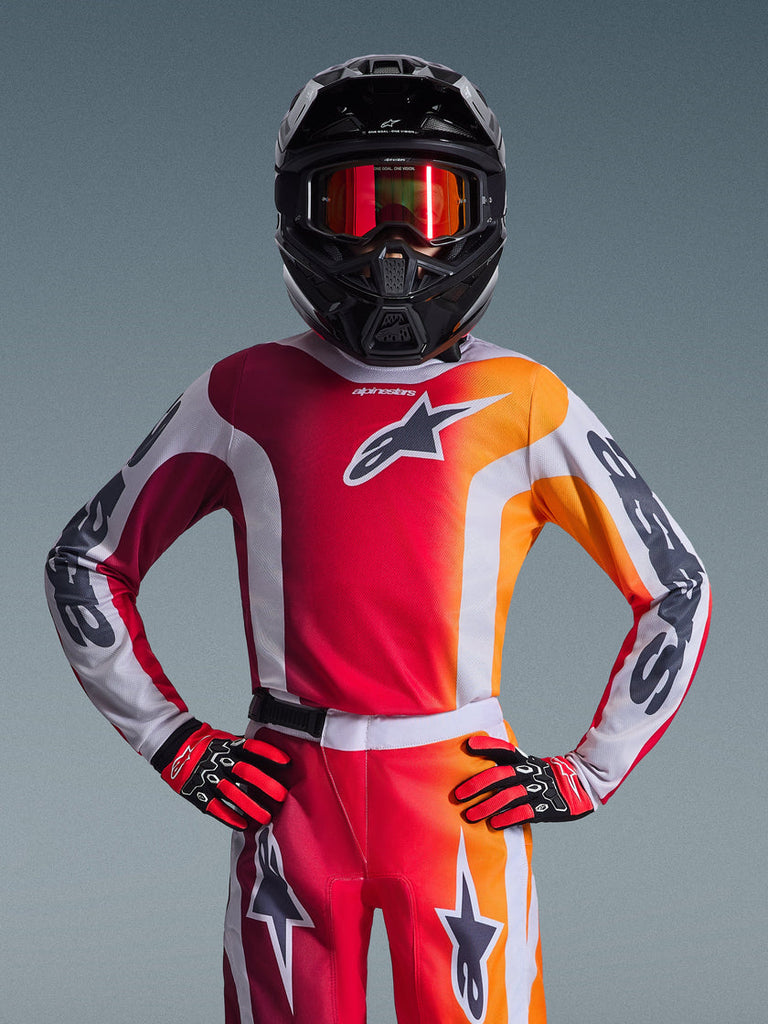 Alpinestars 2026 Youth Fluid Portl Jersey - Red/Light Gray/Dark Gray - View 2 | Everest Motorcycles
