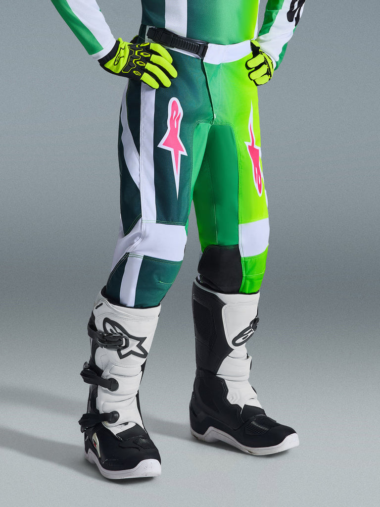 Alpinestars 2026 Youth Fluid Portl Pants - Green/White/Black - View 4 | Everest Motorcycles