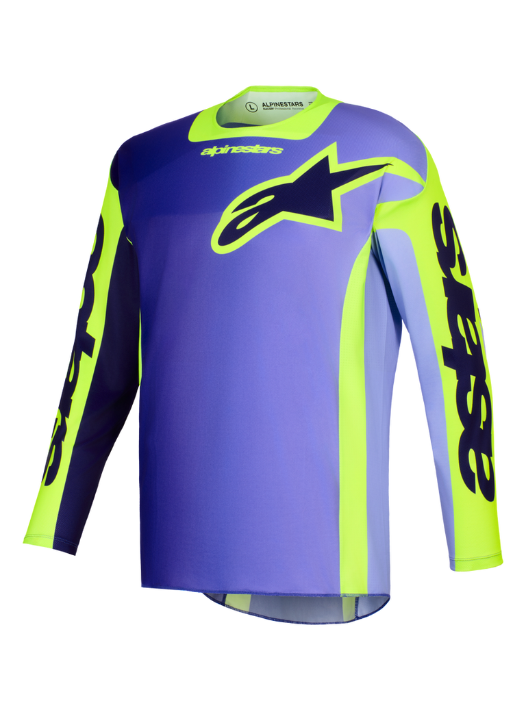 Alpinestars 2026 Racer Portl Jersey - Purple/Fluro Yellow - View 1 | Everest Motorcycles