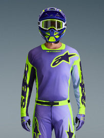 Alpinestars 2026 Racer Portl Jersey - Purple/Fluro Yellow - View 2 | Everest Motorcycles
