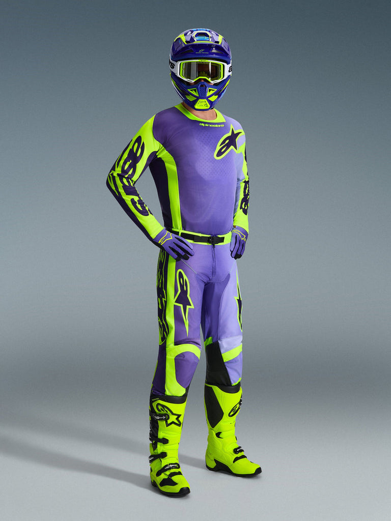 Alpinestars 2026 Racer Portl Jersey - Purple/Fluro Yellow - View 4 | Everest Motorcycles
