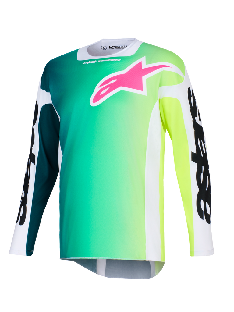 Alpinestars 2026 Racer Portl Jersey - Green/White/Black - View 1 | Everest Motorcycles