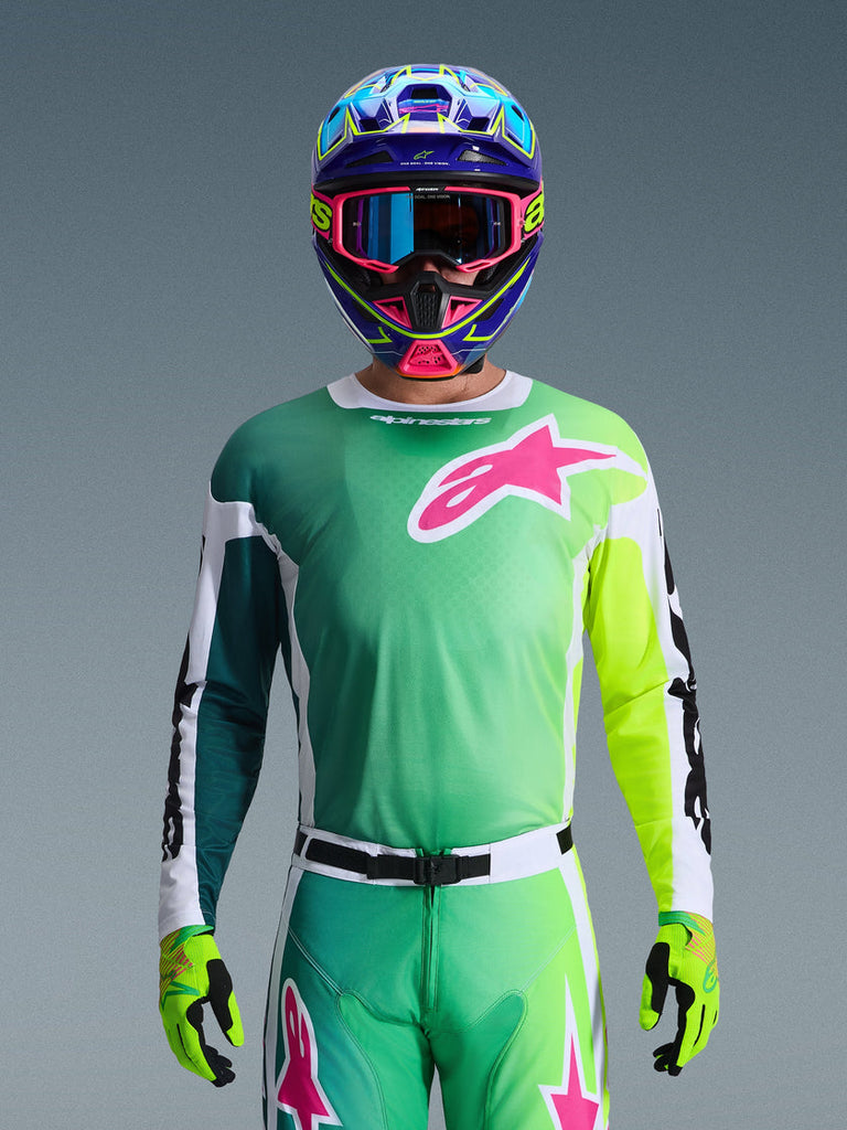 Alpinestars 2026 Racer Portl Jersey - Green/White/Black - View 2 | Everest Motorcycles