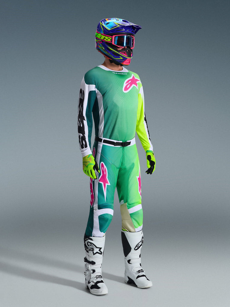 Alpinestars 2026 Racer Portl Jersey - Green/White/Black - View 4 | Everest Motorcycles