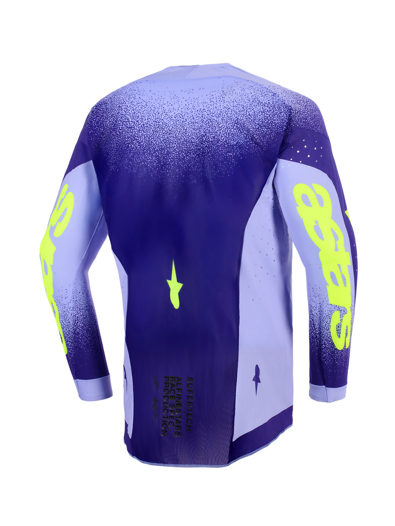 Alpinestars 2026 Supertech Scenz Jersey Purple/Yellow Fluro - View 2 | Everest Motorcycles