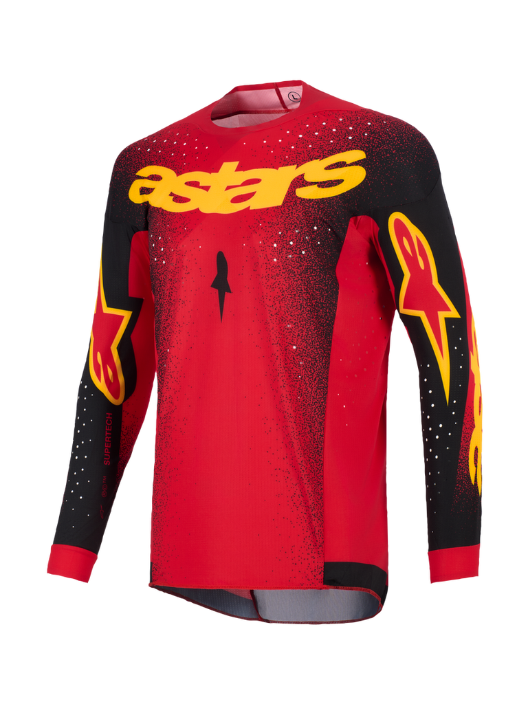 Alpinestars 2026 Supertech Scenz Jersey - Red/Black/Yellow - View 1 | Everest Motorcycles