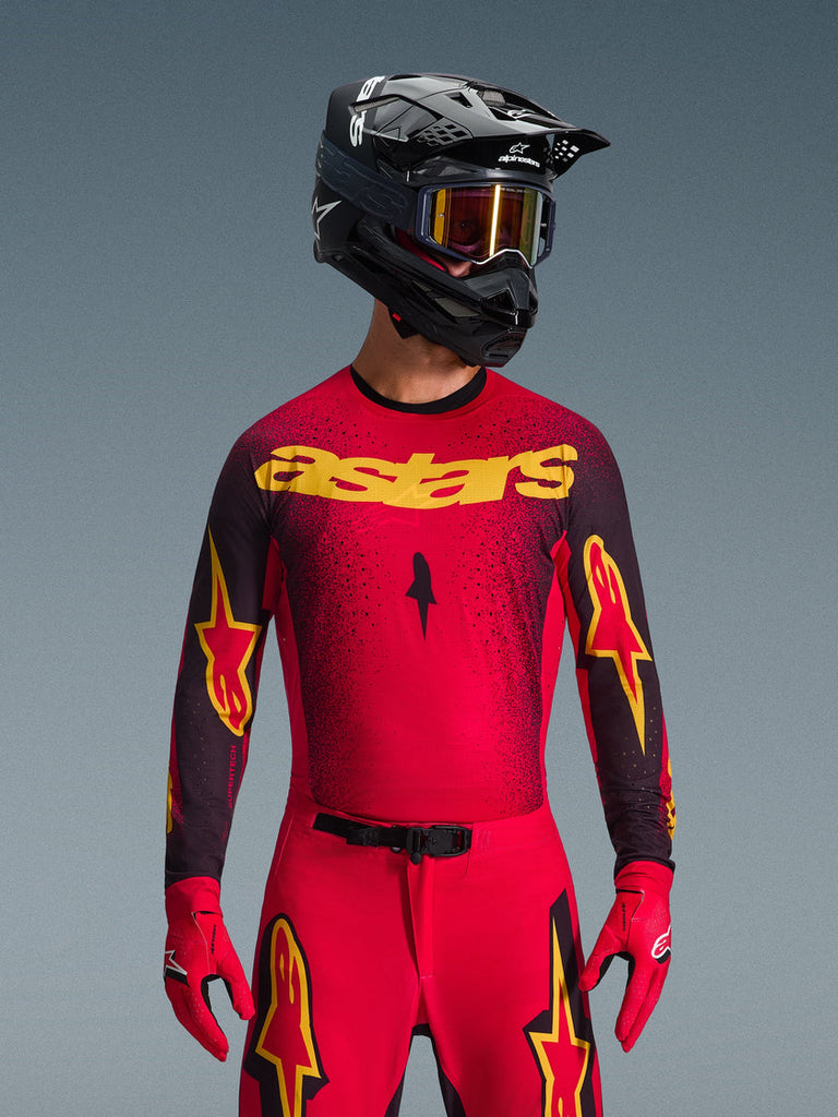 Alpinestars 2026 Supertech Scenz Jersey - Red/Black/Yellow - View 2 | Everest Motorcycles