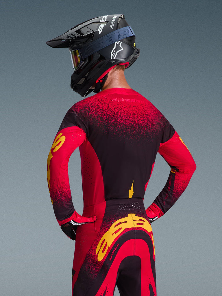 Alpinestars 2026 Supertech Scenz Jersey - Red/Black/Yellow - View 3 | Everest Motorcycles