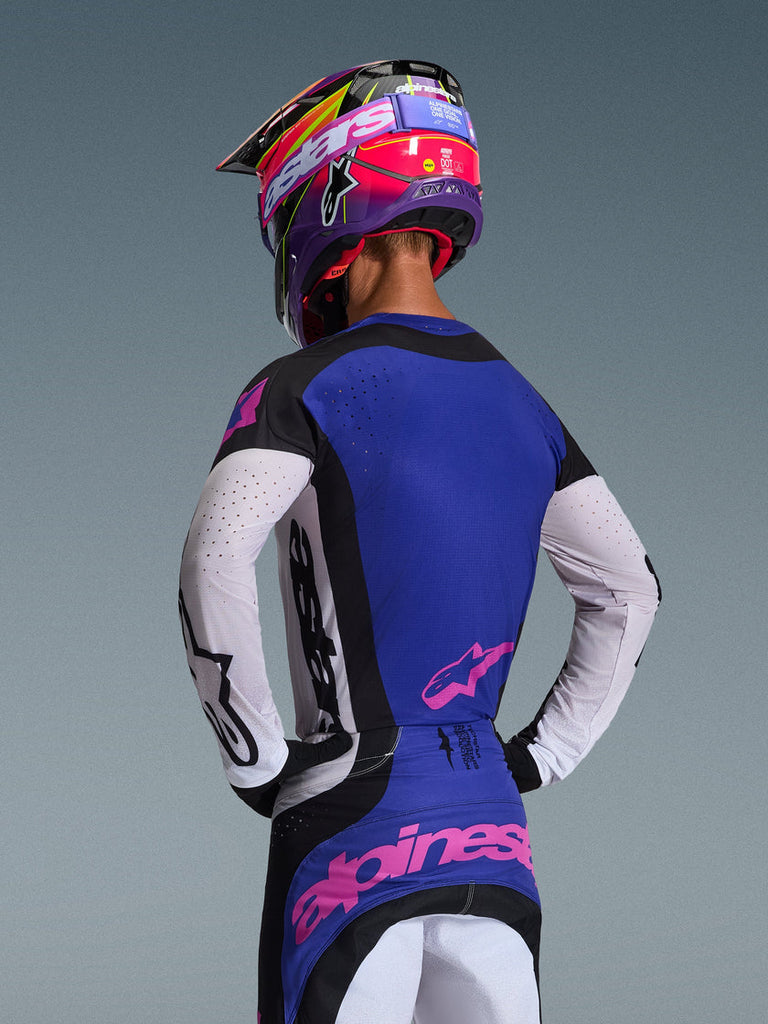 Alpinestars 2026 Techstar Knif Jersey - Black/Light Gray/Purple - View 4 | Everest Motorcycles