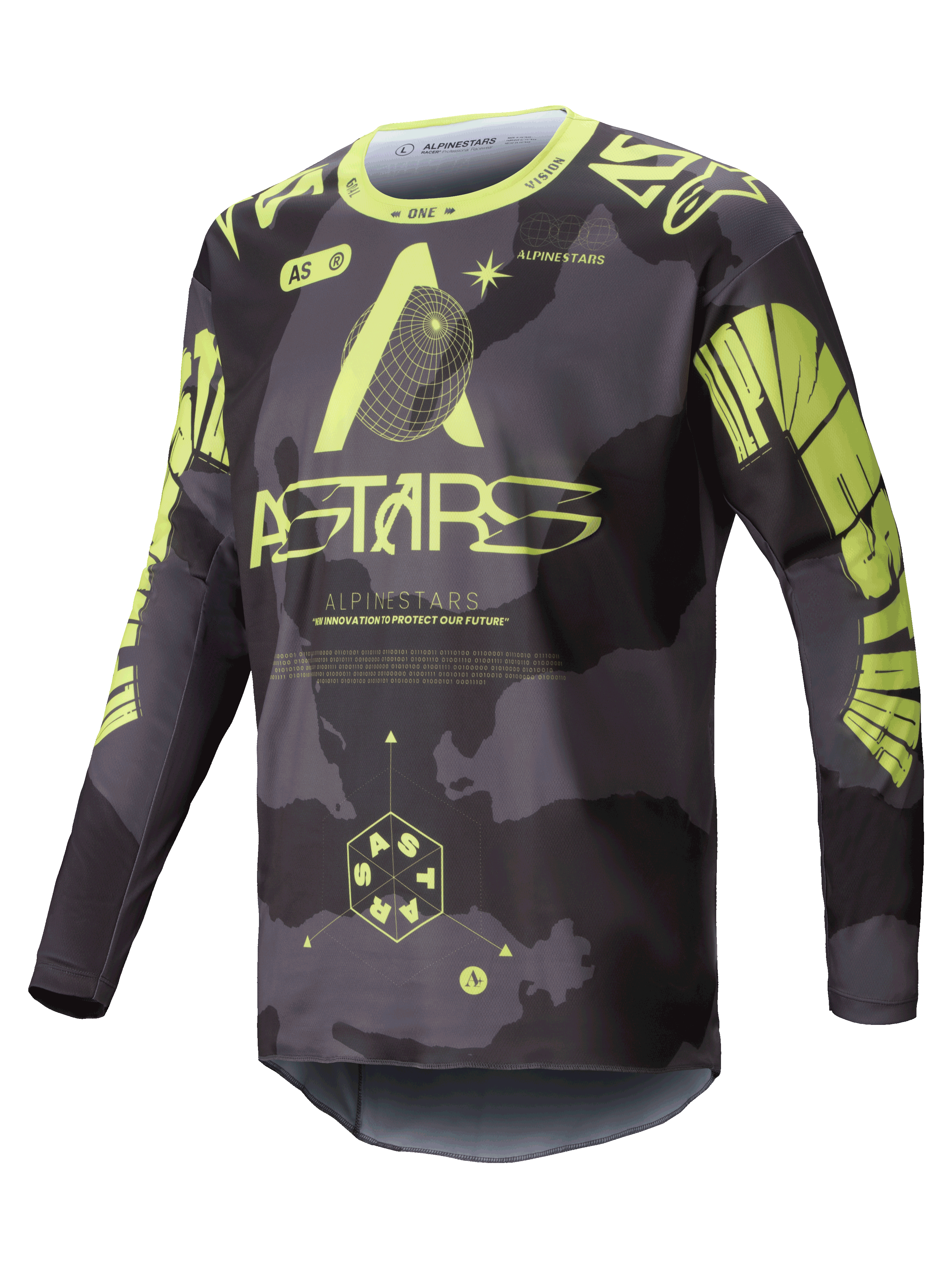 Alpinestars 2025 Racer Hollow Jersey - Dark Camo/Yellow Fluo