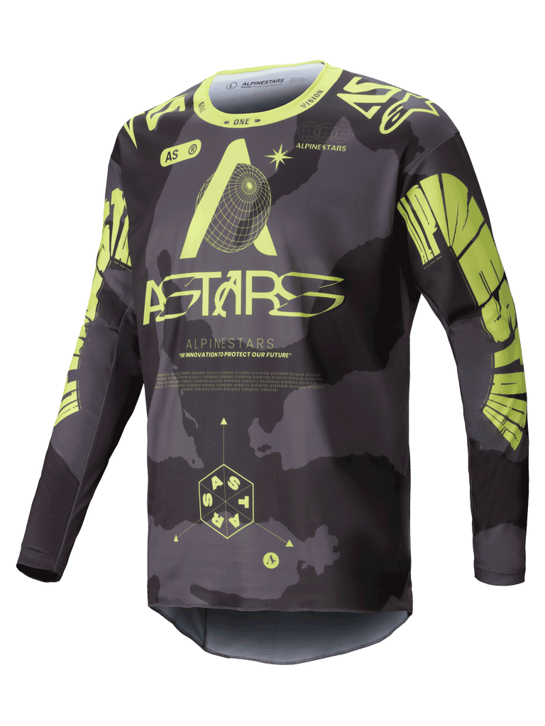 Alpinestars 2025 Racer Hollow Jersey - Dark Camo/Yellow Fluo