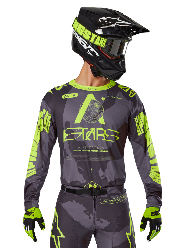 Alpinestars 2025 Racer Hollow Jersey - Dark Camo/Yellow Fluo