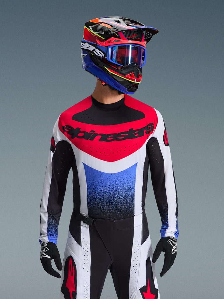Alpinestars 2026 Techstar Knif Jersey - Black/White/Red - View 3 | Everest Motorcycles