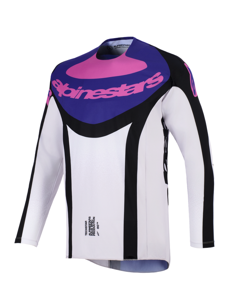 Alpinestars 2026 Techstar Knif Jersey - Black/Light Gray/Purple - View 1 | Everest Motorcycles