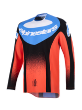 Load image into Gallery viewer, Alpinestars 2026 Techstar Knif Jersey - Orange/Black/Ucla Blue - View 1 | Everest Motorcycles