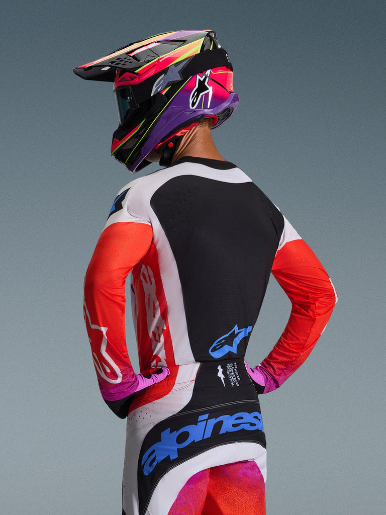 Alpinestars 2026 Techstar Knif Jersey - Light Gray/Orange/Fluro Black - View 5 | Everest Motorcycles